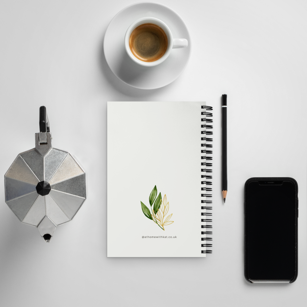 Teacher Notes - Spiral notebook - Gold & green leaf design