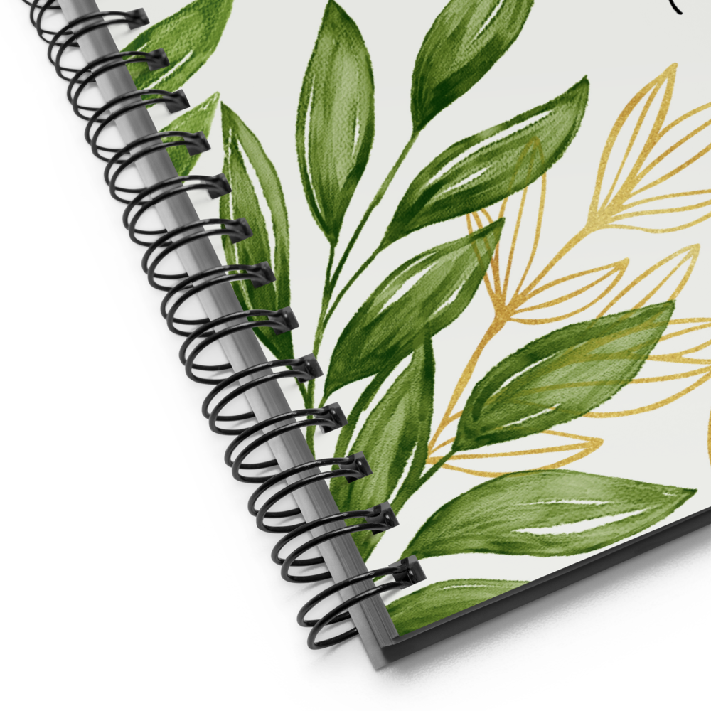 Teacher Notes - Spiral notebook - Gold & green leaf design