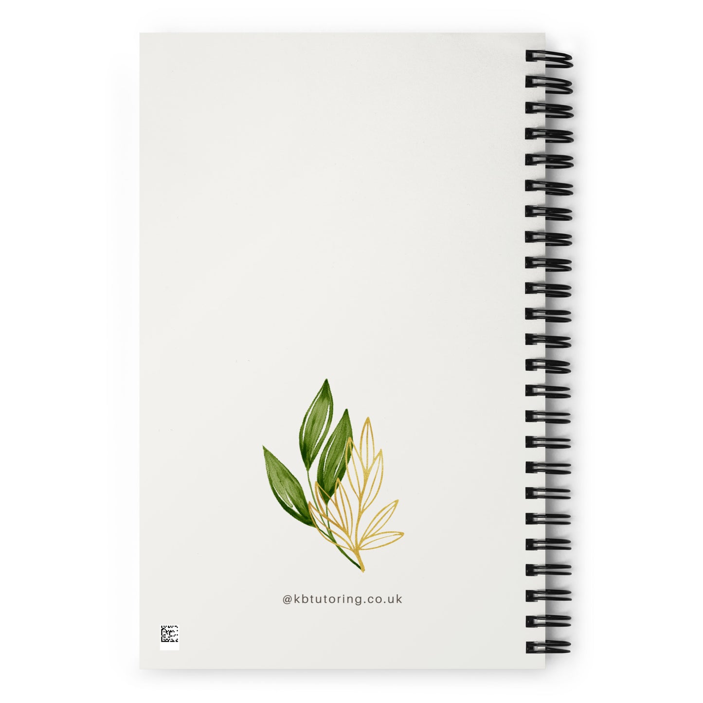 Notes - Spiral notebook - Gold & green leaf design